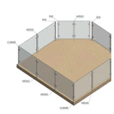 CSPF42, Square Post 42" Height, hole Ø2" (Post Only, Not Include Glass Clamp)