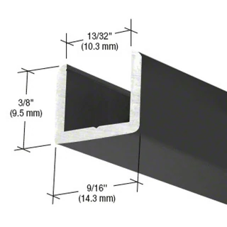CRL Frameless Shower Door Aluminum Regular U-Channel for 3/8" Thick Glass — SDCR38