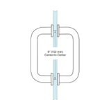 SDPR6GM,CRL Gun Metal 6" Tubular Back-to-Back 3/4" Diameter Shower Door Pull Handles