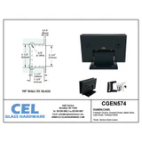 CGEN574, 5 Degree Pre-Set, Wall Mount Short Back Plate Hinge for Frameless Shower Door — CGEN574
