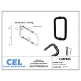 CM2165, Solid Aluminum Straight Back to Back Pull Handles. — CM2165-12X12 — 12" — Dark Bronze