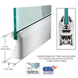 DR4T12S,CRL 1/2" Glass 4" Tapered Door Rail Without Lock - 35-3/4" Length — DR4TPS12S — Polished Stainless