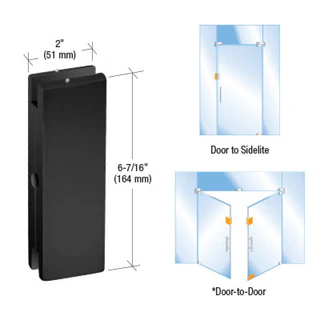 AMR206MBL-CRL- Matte Black AMR Series Sidelite or Glass Door Mounted Keeper — AMR206MBL