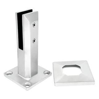 CSDMS188S, Square Spigot for Stair, Size: 2" x 7-7/16" Height ,Duplex 2205 — CSDMS188SL — Polished Stainless Steel — Left Side