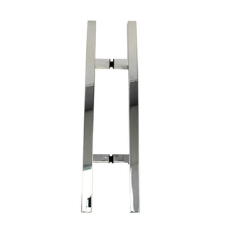 CSQLP Square Ladder Pull, Back-to-Back Entrance Door Handle, Stainless Steel 304 Tube in 1/16" Thickness — CSQLP24-PSS — Polished Stainless Steel — 24"