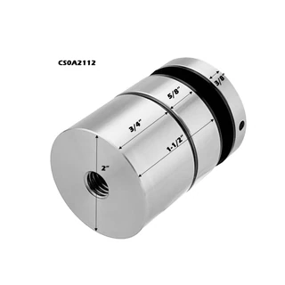 2" Ø Diameter Standoff, Adjustable Round Standoff for Glass Railing, Stainless steel 316 — CS0A2112 — 1-1/2" — Polished Stainless Steel