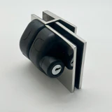 CY12-N, Swimming Pool 180° Glass to Glass Gate Latch, Door Lock With Key, For 3/8"-5/8" Glass Thickness — CY12-N — Polished Stainless Steel