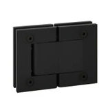 HW180, 180° Glass-to-Glass Hydraulic Hinges Set for 3/8" ~1/2" Glass (1 Spring & 1 Hydraulic) — HW180 — Matte Black