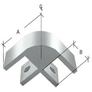 E212A,CRL Chrome Two-Way 90 Degree Standard Connector for 1/2" Glass — E212A