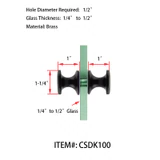CSDK100 Back to Back Shower Door Knobs