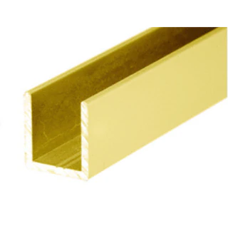 CSDCD38, U Channel for 3/8" Shower Door Fixed Panel Satin Brass — CSDCD38