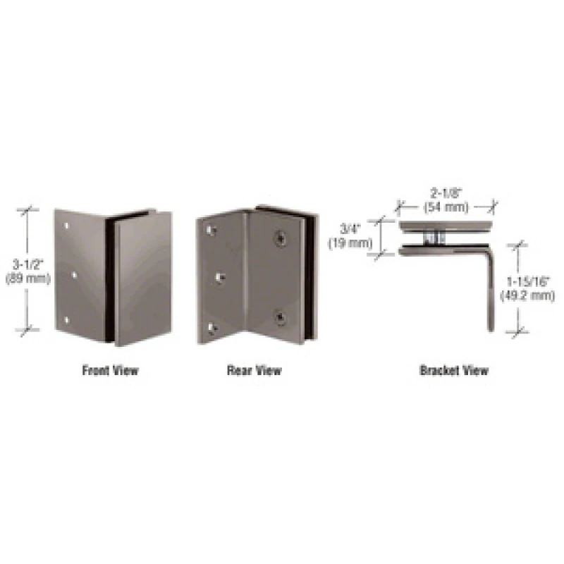 GE90SGM, CRL Gun Metal Geneva Series Wall Mount Bracket — GE90SGM