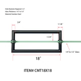 CMT, Round Tubing Mitered Corner Back to Back Pull Handle — CMT18X18