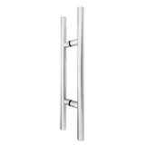 CLP Ladder Style, Back-to-Back Pull Entrance Door Handle, Stainless Steel 304 Tube in 1/16" Thickness — CLP24 — Brushed Stainless Steel — CLP24