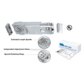 CRL9172, CRL Medium Duty 105º No Hold Open 3/4" Long Spindle Overhead Concealed Closer Body With Mounting Clips — CRL9172 — CRL9172