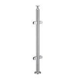 CRPH42, Round Post For Handrail Ø2", 42" Height, Heavy Duty (Post Only, Not included Glass Clamp) — CRPH42C — Brushed Stainless Steel — MIDDLE