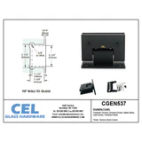 CGEN537, Wall Mount Full Back Plate Standard Hinge With 5 Degree Offset — CGEN537