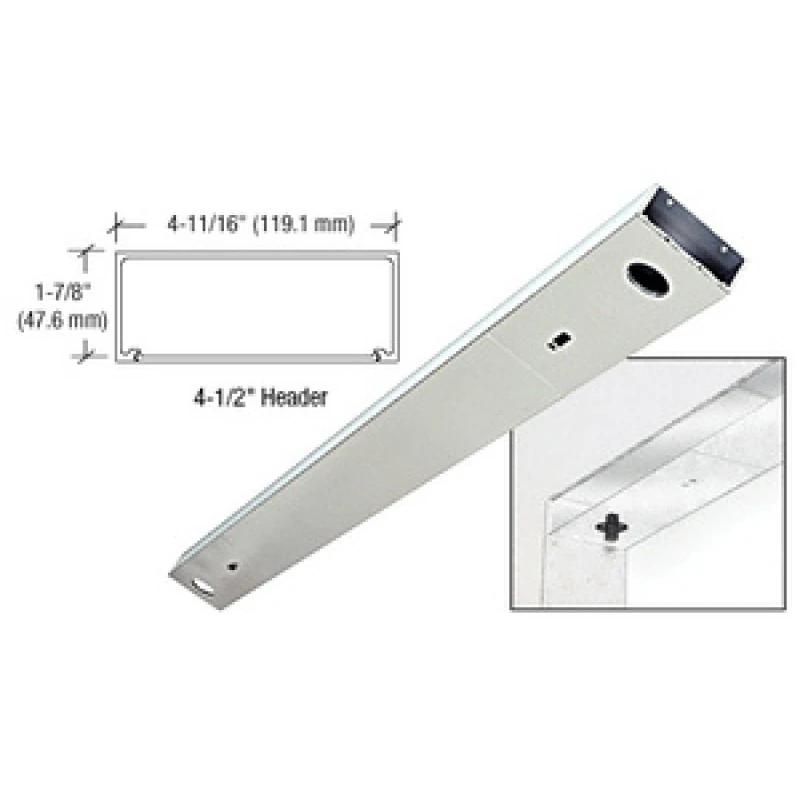 DCHPSD, CRL Polished Stainless 4-1/2" x 72" Double Door Header — DCHPSD