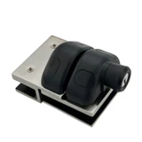 CY12-M, Swimming Pool 180 Degree Glass-to-Glass Gate Latch, Door Lock With Key For 3/8"-5/8" Glass Thickness — CY12-M — Brushed Stainless Steel