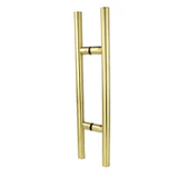 CLP Ladder Style, Back-to-Back Pull Entrance Door Handle, Stainless Steel 304 Tube in 1/16" Thickness — CLP24 — Brushed Gold — CLP24