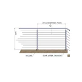 CRPC42, Round Post for cable Ø2", 42", (Post Only, Not include cable, Tensioner & Terminal Press And Latch)