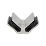 CGTGS90, 90 degree corner Railing clamp, glass to glass, for 3/8" & 1/2" Glass — CGTGS90 — Brushed Stainless Steel