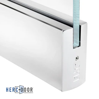 R4S12 without Lock, FHC 4" Square Door Rail 35-3/4" Without Lock - 1/2" Glass — R4S12 — Polished Stainless