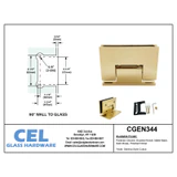CGEN344, Adjustable Wall Mount Offset Back Plate Hinge for Frameless Shower Door — CGEN344