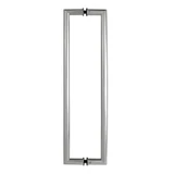 CPH209, Glass Mounted Mitered Corner Style Back to Back Pull Handle- Stainless steel 304 tube in 1.5mm — CPH209-24X24 — Polished Stainless Steel — 24"