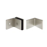 CSB90W, 90° Glass-to-Wall, Fixed Panel Square Clamp with Large Leg, WITH COVER — CSB90WBN