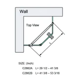C2862, FRAMELESS SHOWER DOOR, SQUARE FIXED PANEL GLASS TO GLASS SUPPORT BAR — C2862A