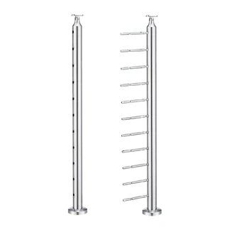 CRPC42, Round Post for cable Ø2", 42", (Post Only, Not include cable, Tensioner & Terminal Press And Latch) — CRPC42 — Brushed Stainless Steel — TERMINAL