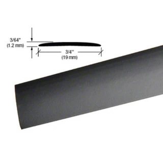 VFT75MBL, CRL Matte Black PVC 3/4" Flat with Pre-Applied Tape - 95" — VFT75MBL