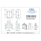 HW037,Hydraulic Wall Mount Hinge, for 3/8~1/2 Glass, 1 set (1 x spring + 1x hydraulic)