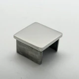 CEC-40X40, End cap for 1 5/8" x 1 5/8" slotted tube, Square — CEC-40X40 — Polished Stainless Steel