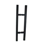 CSQLP Square Ladder Pull, Back-to-Back Entrance Door Handle, Stainless Steel 304 Tube in 1/16" Thickness — CSQLP24-MB — Matte Black — 24"