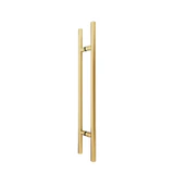 CLP Ladder Style, Back-to-Back Pull Entrance Door Handle, Stainless Steel 304 Tube in 1/16" Thickness — CLP84 — Brushed Gold — CLP84