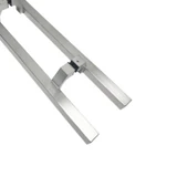 CSQLPO24,1-1/4" X24"X12"(CTC), 24" Square Ladder Pull Handle , Back to Back, Offset — CSQLPO24-SSS — Brushed Stainless steel