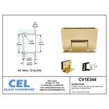 CV1E344, Adjustable Wall Mount Offset Back Plate Hinge for Shower Door — CV1E344