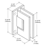 V1E037BR,CRL Polished Brass Vienna 037 Series Wall Mount Full Back Plate Hinge