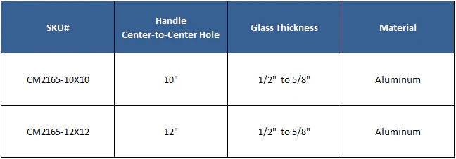 Glass hardware technical reference