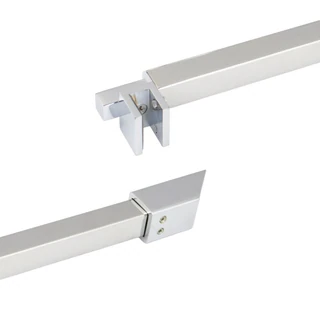 C2863, FRAMELESS SHOWER DOOR, SQUARE FIXED PANEL WALL TO GLASS SUPPORT BAR — C2863A