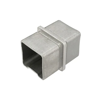 CC180-4040, Square Line 180 Degree Connector (in-line) for 1 1/2 x 1 1/2 Tube Handrails — CC180-4040 — Brushed Stainless Steel