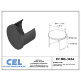 CEC-D424, Round End cap for Ø 1 5/8" slotted tube — CEC-D424 — Matte Black