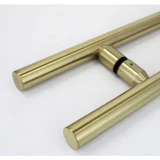 CLP Ladder Style, Back-to-Back Pull Entrance Door Handle, Stainless Steel 304 Tube in 1/16" Thickness — CLP24 — Brushed Gold — CLP24