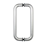 CPH213, Glass Mounted Straight Back to Back Pull Handle- Stainless steel 304 tube in 1.5mm thickness. — CPH213-10X10 — Polished Stainless Steel — 10"