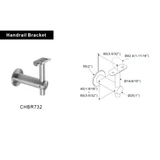 CHBR732, Wall Mount Fixed Handrail Bracket For Round Tube