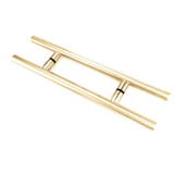 CLP Ladder Style, Back-to-Back Pull Entrance Door Handle, Stainless Steel 304 Tube in 1/16" Thickness — CLP24 — Brushed Gold — CLP24