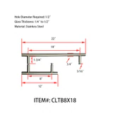 CLTB8X18, Ladder Style, 8" Pull Handle with 18" Towel Bar, Pull handle Towel Bar Combination Sets