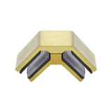 CGTGS90, 90 degree corner Railing clamp, glass to glass, for 3/8" & 1/2" Glass — CGTGS90 — Brushed Gold